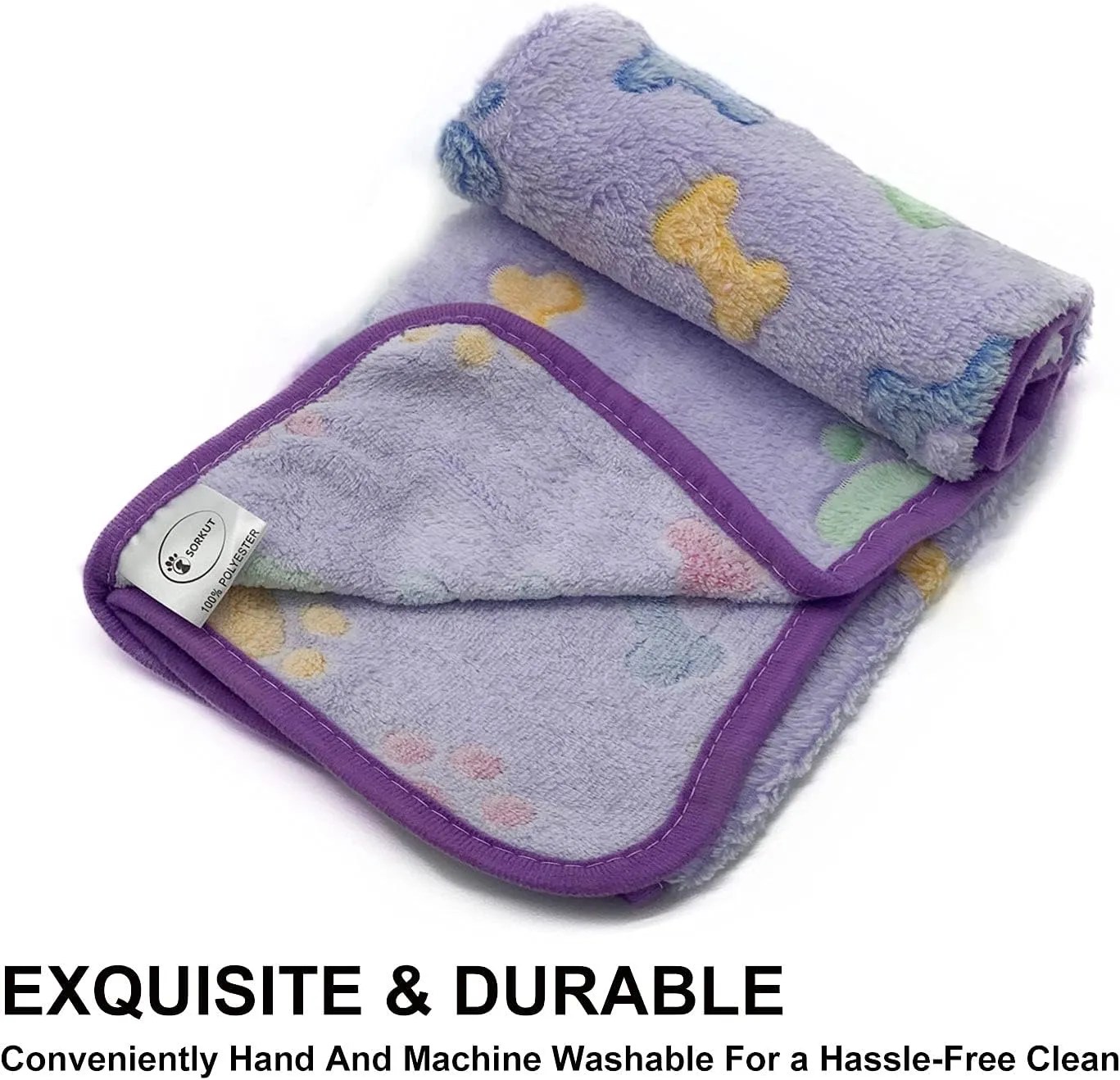 1 Pack 3 Puppy Blankets Super Soft Warm Sleep Mat Bone Print Cute Blanket Fluffy Premium Fleece Pet Blanket Flannel Throw Dog Blankets for Small Dogs Puppy Cat,Small(23"x15")