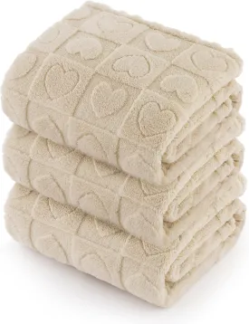 Bedsure 1 Pack 3 Dog Blankets for Small Dogs - 3pcs Washable Fluffy Fuzzy Puppy Cat Blanket with Premium 300GSM Coral Fleece Soft for Pet Kitten Doggy, 16x23, White