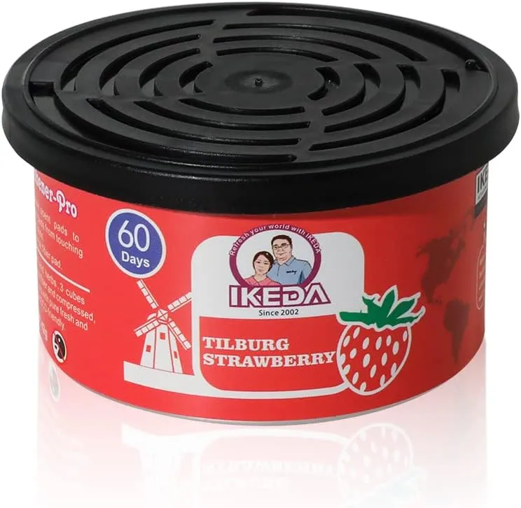 Car Air Freshener: Tilburg Strawberry Scent | Car Scents | Odor Eliminator Essential | Long-Lasting | Strong Fragrance | For Home Closet | 1.5 Oz | Pack of 4