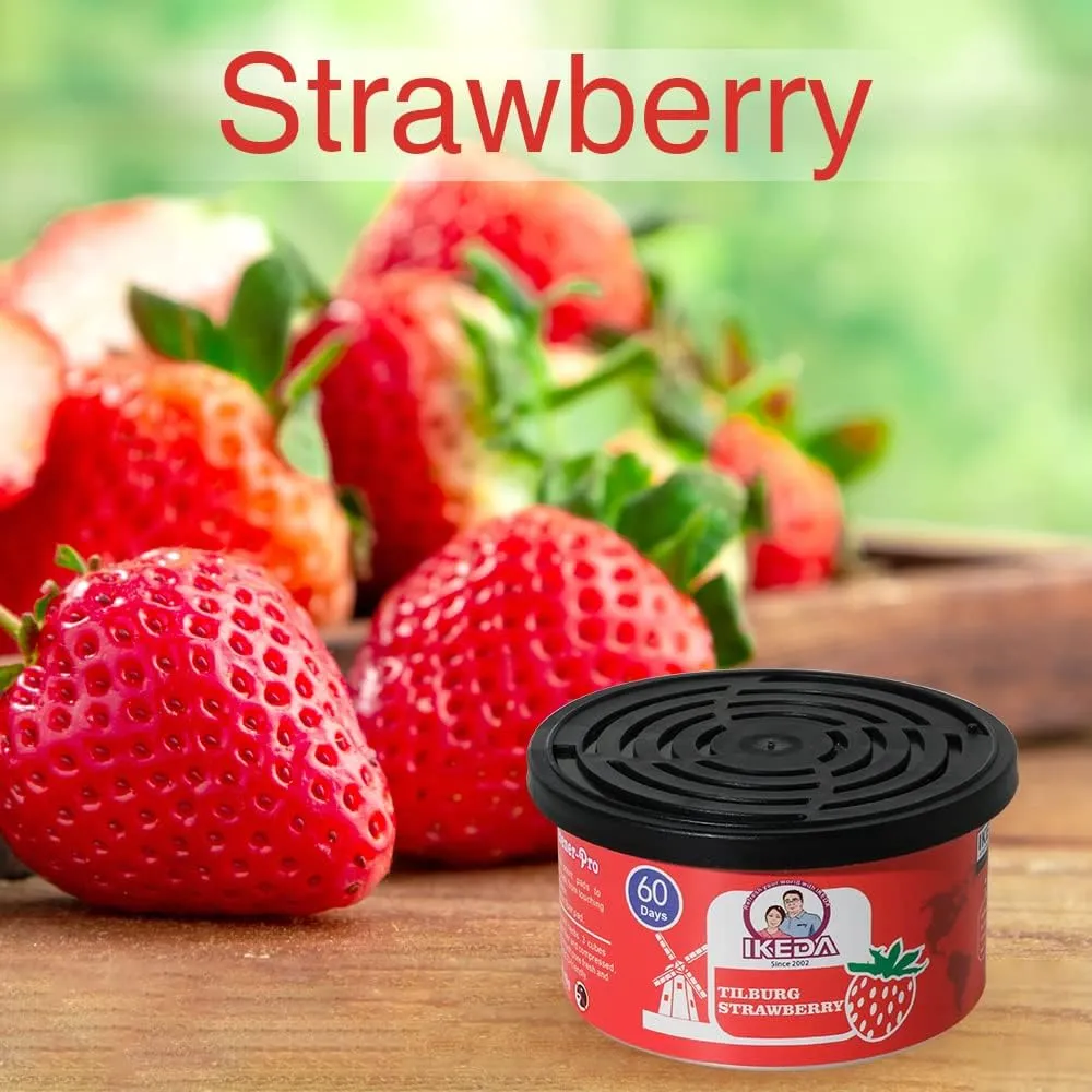 Car Air Freshener: Tilburg Strawberry Scent | Car Scents | Odor Eliminator Essential | Long-Lasting | Strong Fragrance | For Home Closet | 1.5 Oz | Pack of 4