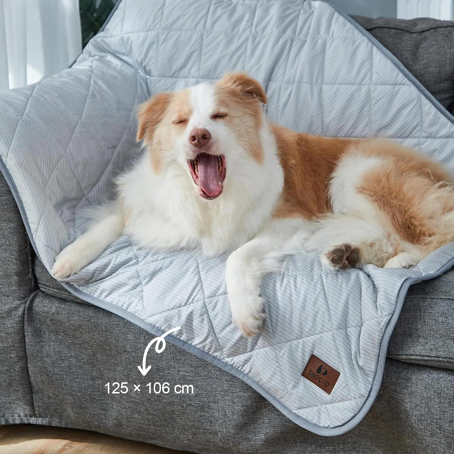 Cooling Blanket for Dogs Washable, Q-MAX>0.4 Waterproof Pet Self Cooling Mat, Reversible Cooling & Plush Pet Blanket for Medium Dogs, Washable Bed Sofa Cover for All Weather, 35"*29.5"