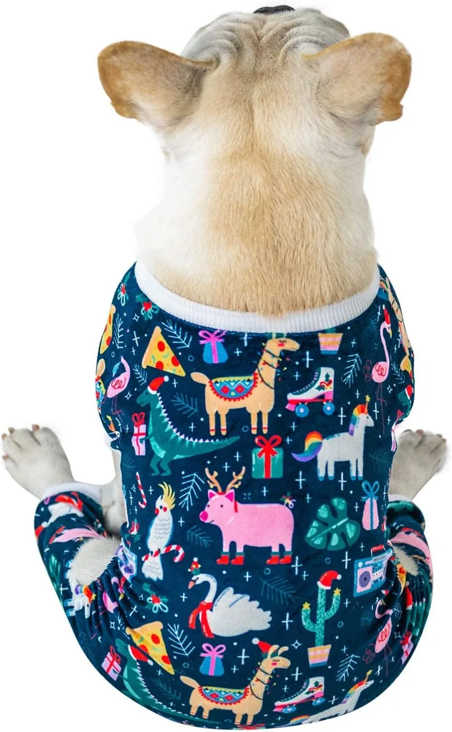 CuteBone Dog Pajamas Christmas Clothes Pjs for Small Dogs Shirts P108L
