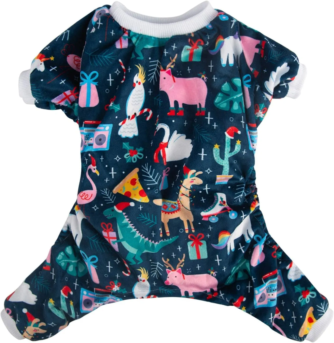 CuteBone Dog Pajamas Christmas Clothes Pjs for Small Dogs Shirts P108L