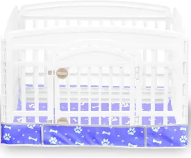 Dog Playpen Bottom Pad Fits for 36 Inch 4 Panels Exercise Pet Playpen, Dog Crate Pad Puppy Playpen Pad, Hoop and Loop Design (Note: Playpen Not Included). -Blue