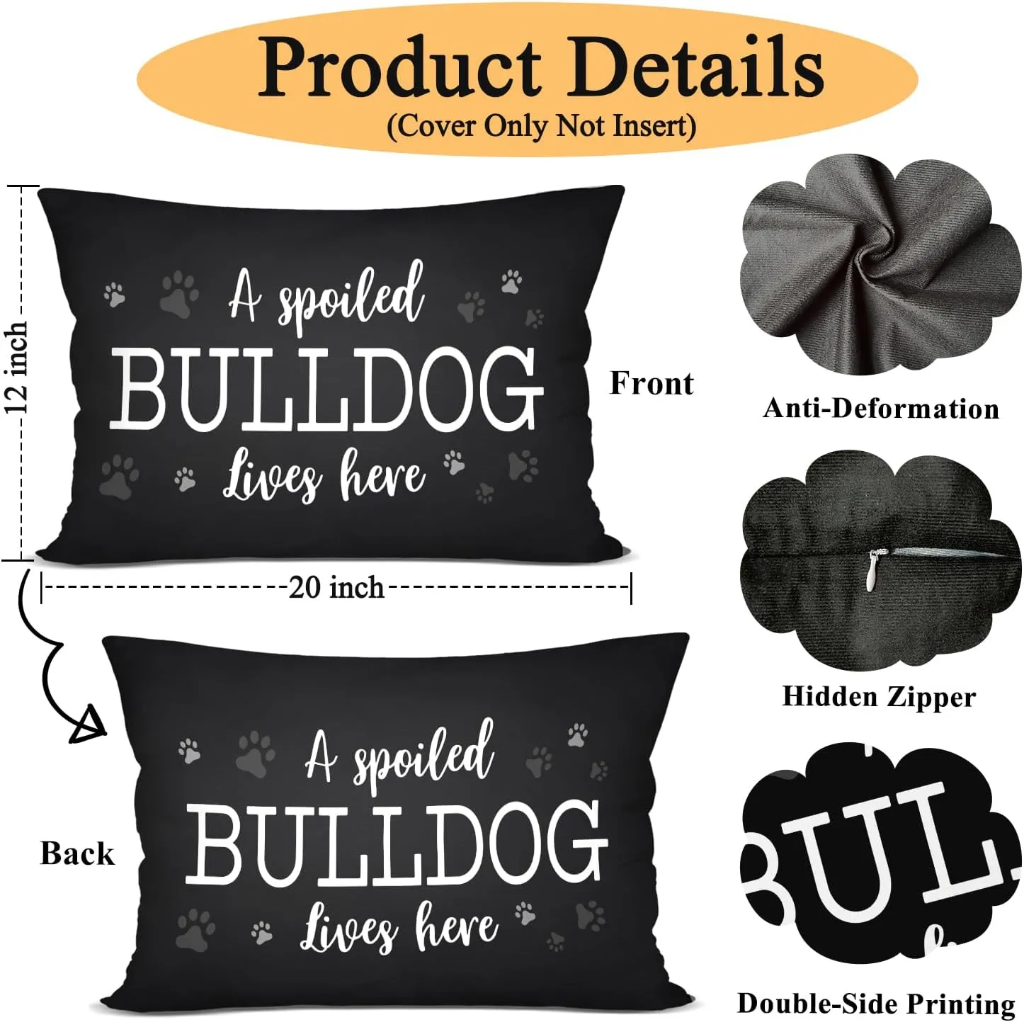 Dog Throw Pillow Covers 12 x 20, Dog Lover Gifts for Pet Owner Women Men Dog Mom Gifts, Dog House Decor Reserved for The Dog Pillow Cover for Sofa Bedroom Decorative Pillow Cases -43