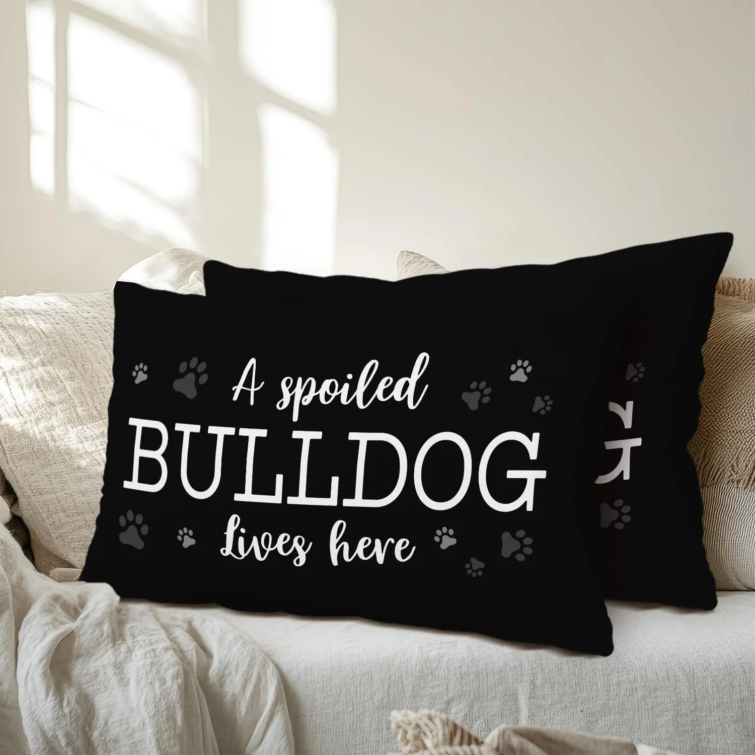 Dog Throw Pillow Covers 12 x 20, Dog Lover Gifts for Pet Owner Women Men Dog Mom Gifts, Dog House Decor Reserved for The Dog Pillow Cover for Sofa Bedroom Decorative Pillow Cases -43