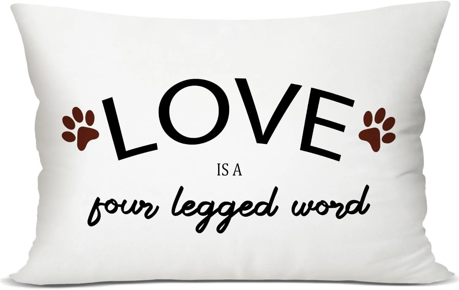 Dog Throw Pillow Covers 12 x 20, Love is a Four Legged Word, Dog Lover Gifts for Pet Owner Dog Mom Gifts, Dog House Pillow Cover for Sofa Bedroom Decorative Pillow Cases -42