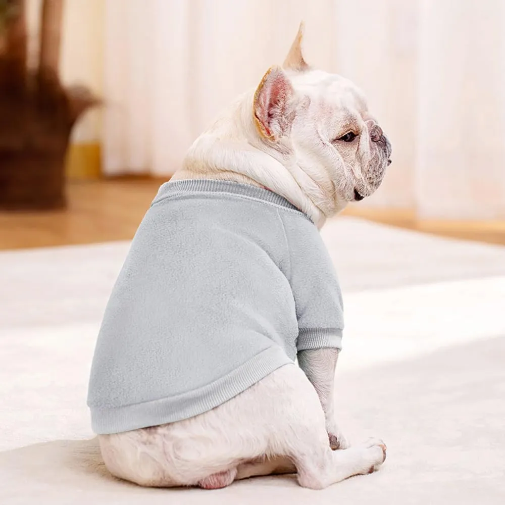 Idepet Dog Fleece Sweater, Small Dogs Shirt Pullover Sweatshirt Pet Dog Clothes Soft Puppy Sweater Warm Winter Shirt Classic Cat Apparel for Small Dogs and Cats (X-Small, Grey)