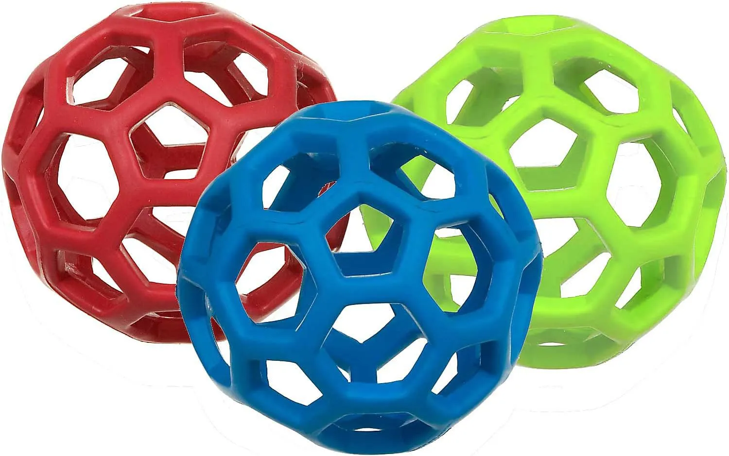 JW Pet HOLEE ROLLER BALL Dog Chew Treat Fetch Bouncy Toy LARGE 5.5 inch 3 PACK