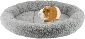 lesypet Cat Bed for Indoor Cats, Small Pet Bed Curl Sleep Cushion with Raised Pillow Around, Non-Slip Bottom Washable Pet Beds Mat for Small Pets Rabbit Hamsters, Round Diameter 13.7"