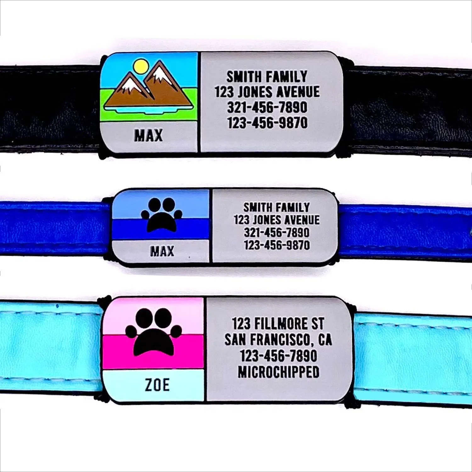 LYP Soundless Slide-On Collar Dog ID Tag - Designer Deep Engraved Silicone  Engraving Will Last - Pet ID Tags, Dog Tags, Cat Tags (Mountain, Large)