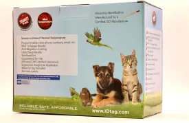 Mini ISO Data Microchip with Temperature Biosensor, Lifetime Pet Recovery Service/Free Registration, Implanter & ID Tag for Dogs, Cats & All Animals, 14 Gauge/25 Pack
