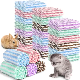 Moukeren 20 Pcs Guinea Pig Fleece Bedding Blankets Bulk Washable Small Animal Fleece Cage Liners Pet Wash Cloth Sleeping Mat Cover for Hamster Chinchilla Rabbit Hedgehog (16 x 24 Inch,Multicolor)