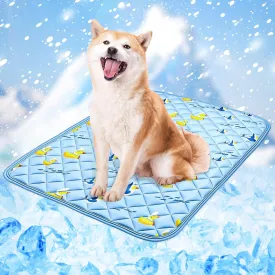 NACOCO Dog Cooling Mat with Non-Slip & Internal Waterproof Leakproof Design, Extra Thick, Machine Washable for Medium and Large Dogs for Crates, Beds, Sofas, Cars (36'' x 23'' Large, Blue Duck)