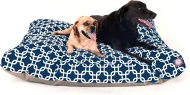 Navy Blue Links Extra Large Rectangle Indoor Outdoor Pet Dog Bed With Removable Washable Cover By Majestic Pet Products