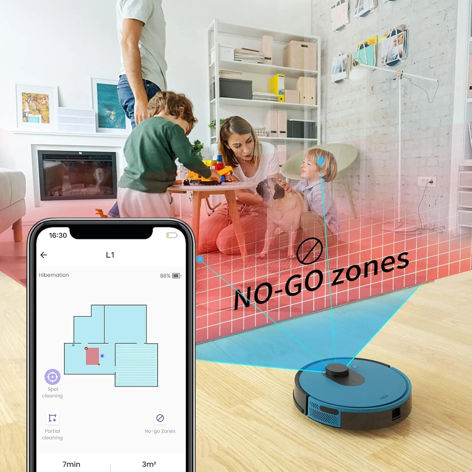 OKP Robot Vacuum L1  4000Pa Ultra Suction, LiDAR Mapping, Self-Cleaning Brush, WiFi/App/Alexa Control, 52dB Quiet, Ideal for Pet Hair, Carpets & Hard Floors
