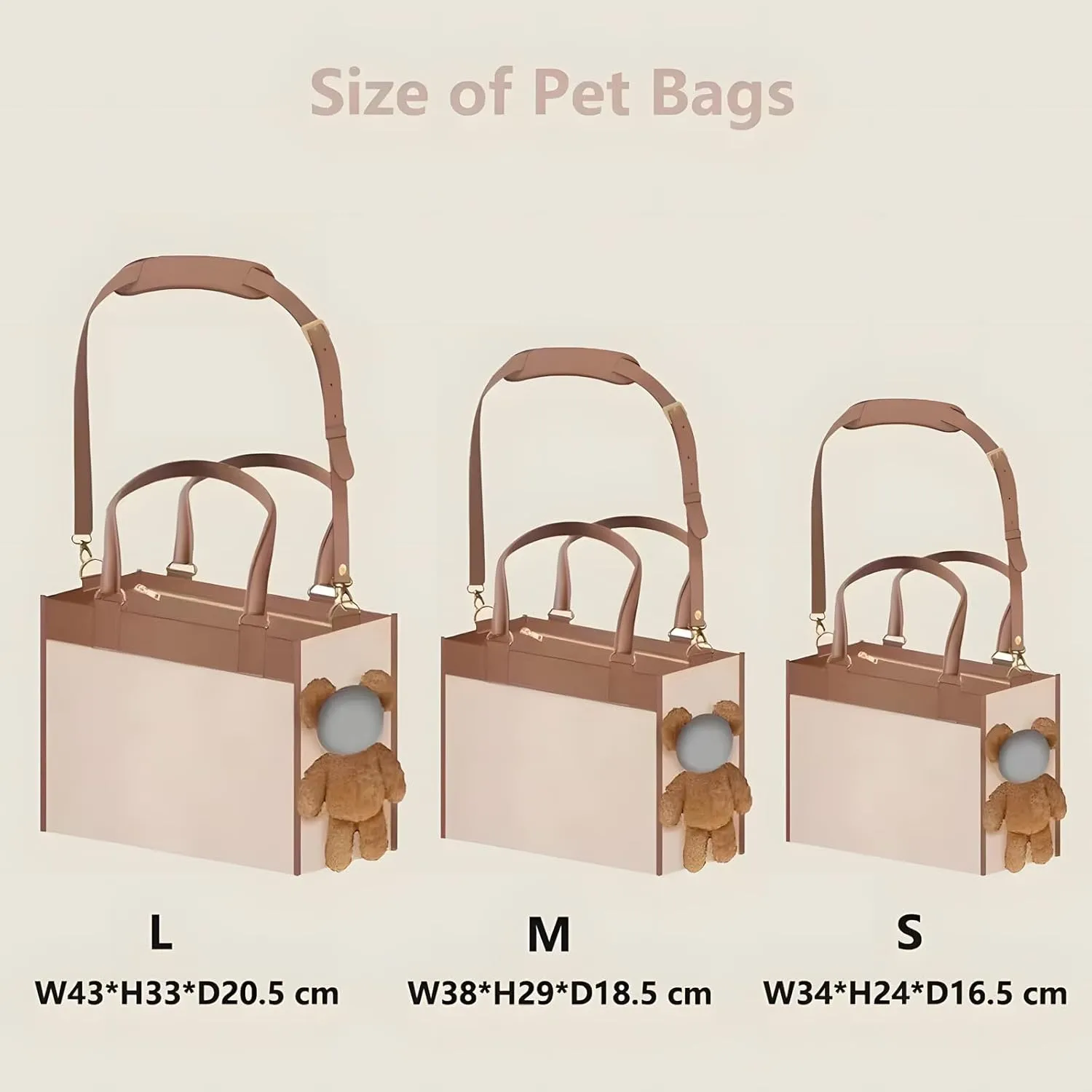 One-Shoulder Portable Cute Dog Outing Largecarrier Bag, Fashion Dog Purse Pet Carrier Leather Box for Small Dogs Cats Puppy, Portable Tote Bag Airline Approved Soft-Sided Carriers (L)