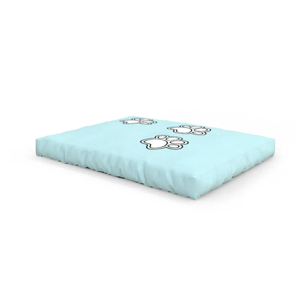 Pet Bed - Paws on Light Blue