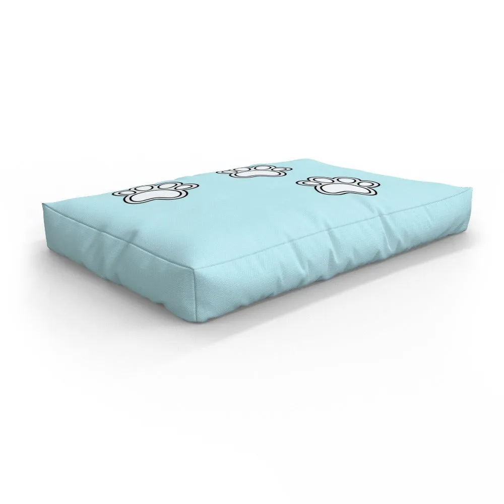 Pet Bed - Paws on Light Blue