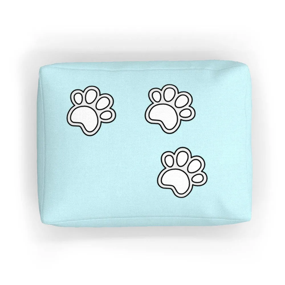 Pet Bed - Paws on Light Blue