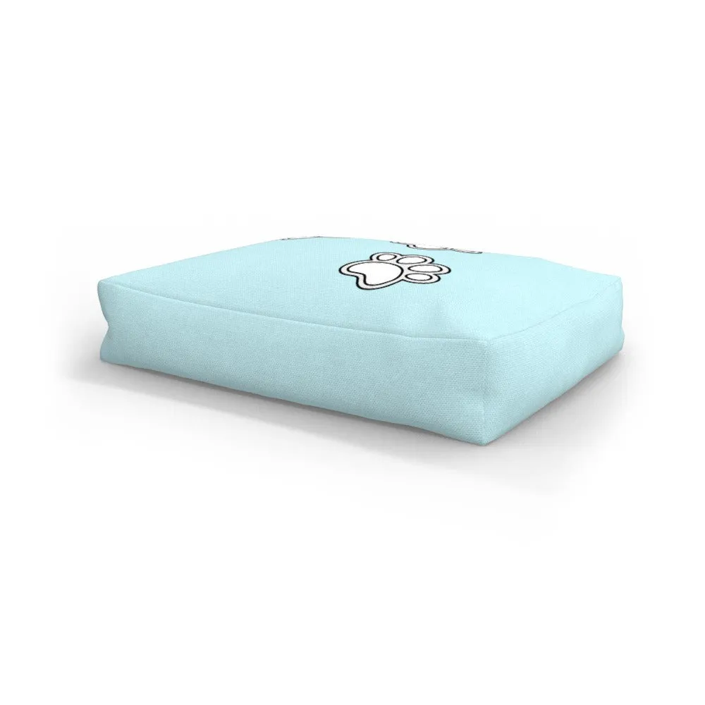 Pet Bed - Paws on Light Blue