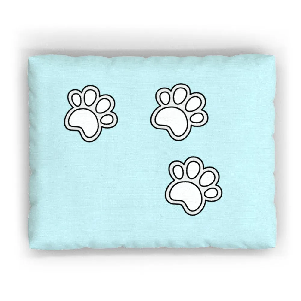 Pet Bed - Paws on Light Blue