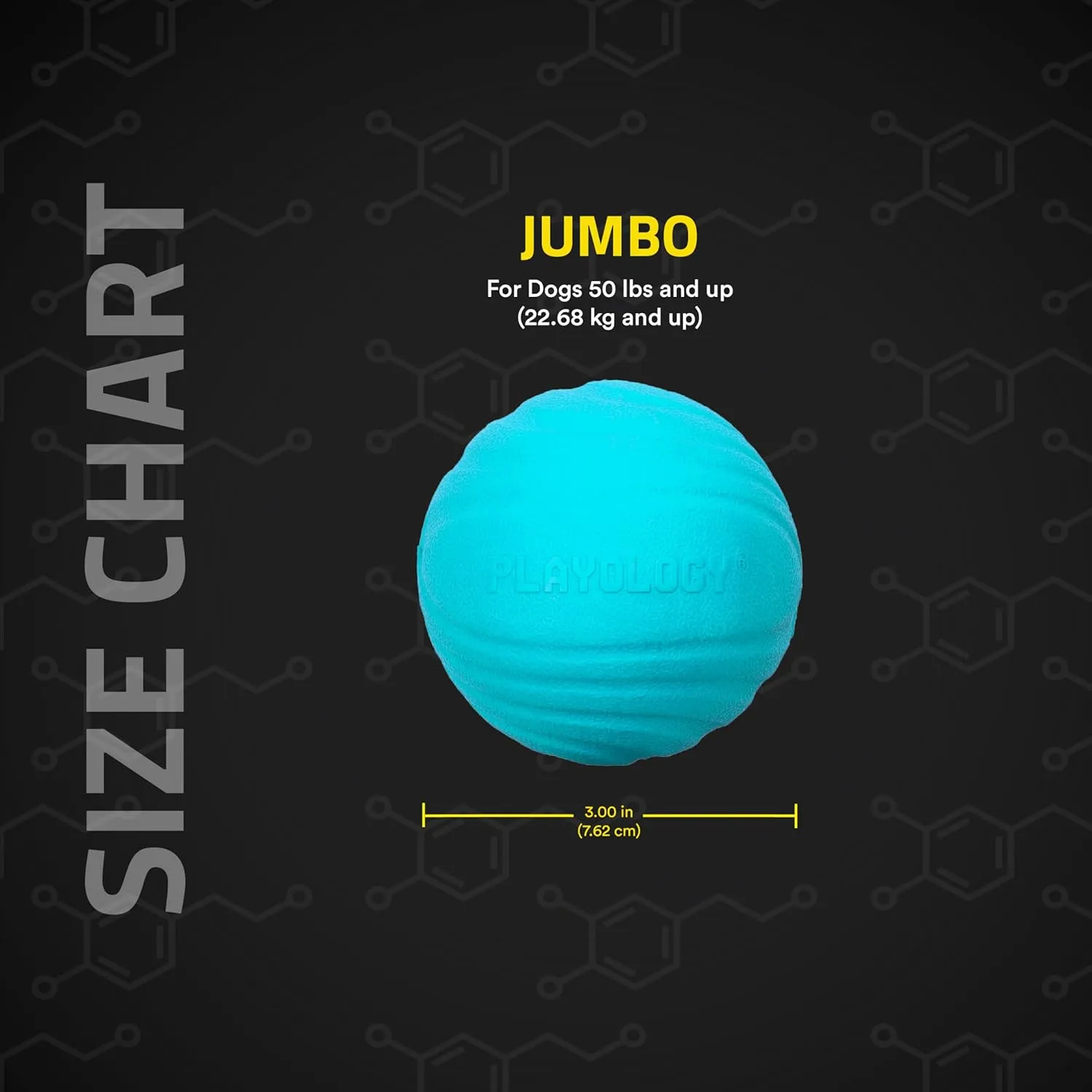 Playology Dual Layer Ball for Dogs | Engaging All Natural Peanut Butter Scented Blue Toy | Jumbo Sized Chew Ball for Large to X-Large Dogs (50 lbs  )