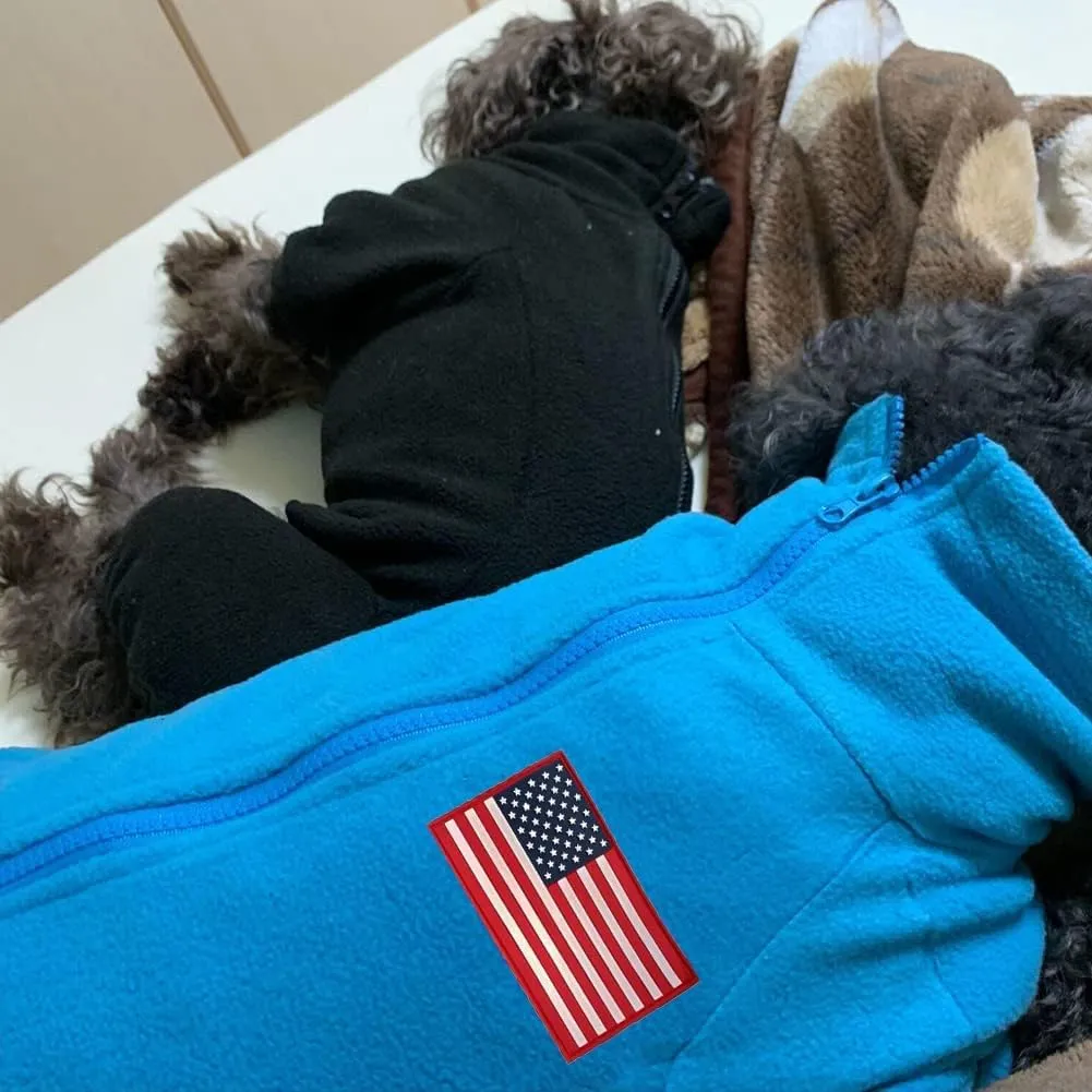 Polar Fleece Dog Jacket - Windproof & Warm Winter Coat for Dogs - Blue, Small to Large
