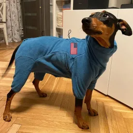 Polar Fleece Dog Jacket - Windproof & Warm Winter Coat for Dogs - Blue, Small to Large