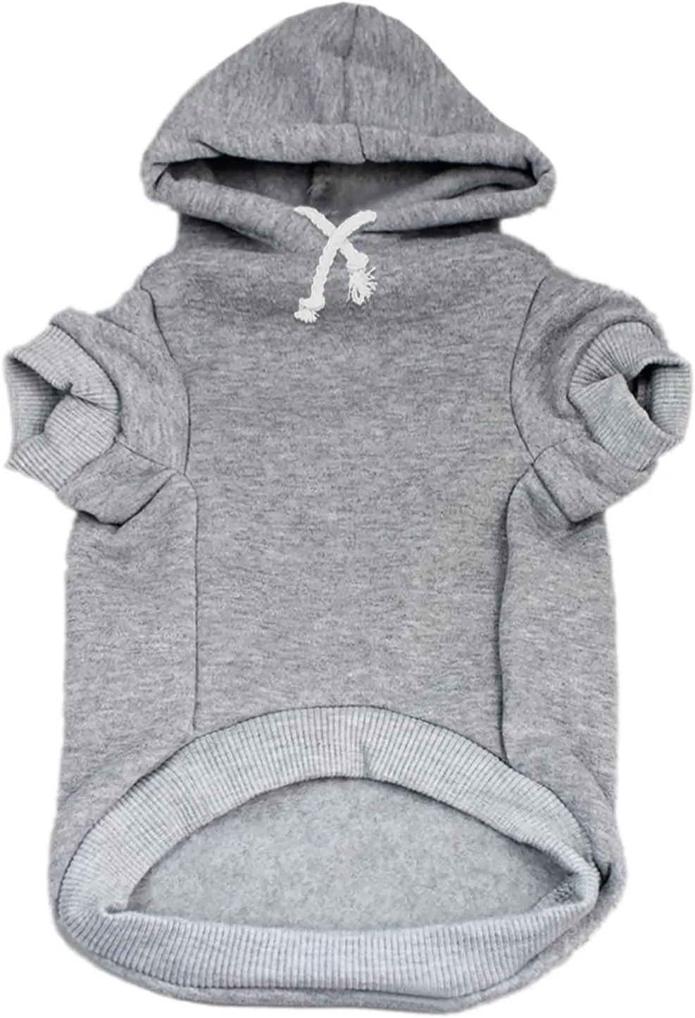 Real Heroes Wear Scrubs Dog Hoodie Fleece Lined Pullover Sweatshirt with Leash Hole (Grey, Medium 1014)