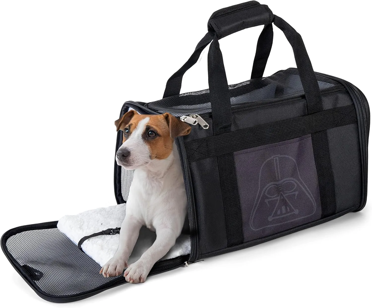 Star Wars for Pets Darth Vader Soft Pet Carrier 15 x 9 x 9 Black | for Pets 15 x 9 x 9 Dog Travel Bag| Luggage Carrier for Dogs, Fits Under Plane Seat (FF19635)