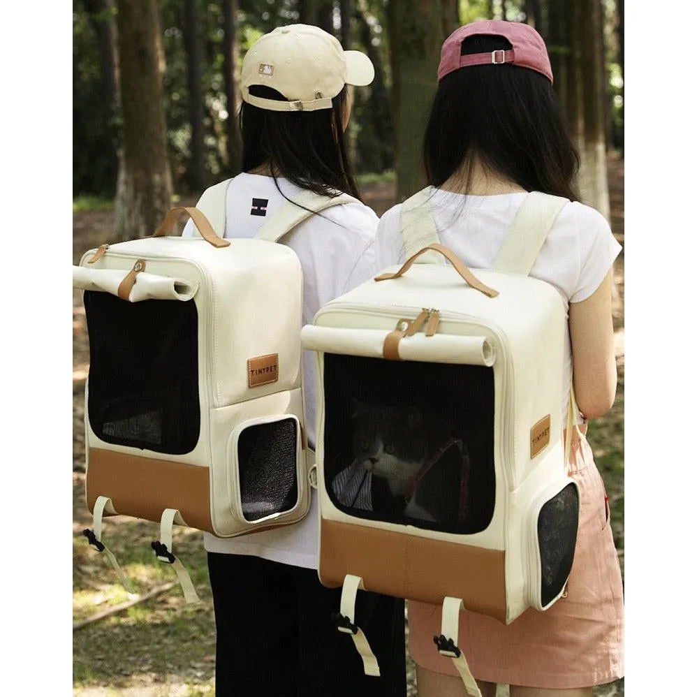 TINYPET Cream Pet Backpack
