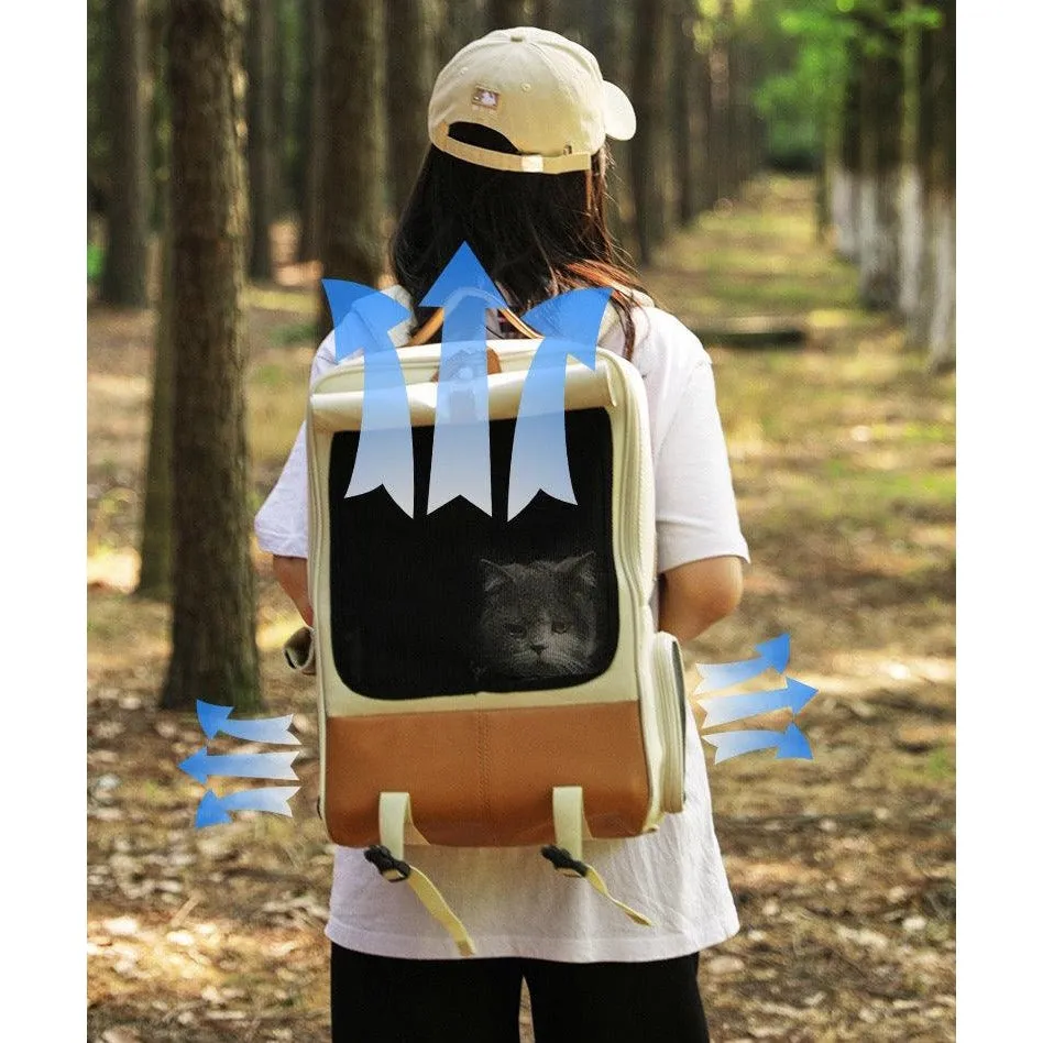 TINYPET Cream Pet Backpack