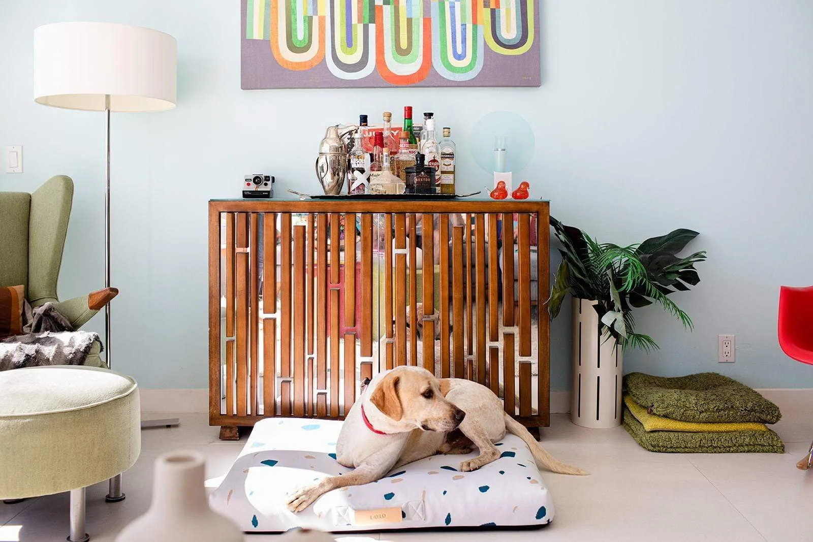 White Terrazzo | Mid-Century Modern Dog Bed or Bed Cover