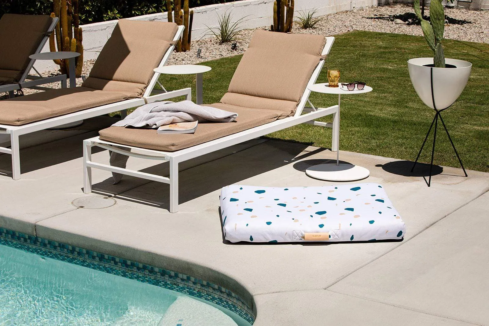 White Terrazzo | Mid-Century Modern Dog Bed or Bed Cover