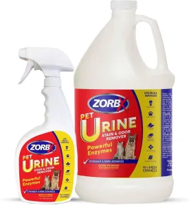 ZORBX Pet Urine Stain and Odor Remover Spray - Dog/Cat Urine Enzyme Odor Destroyer - Perfect Solution for Unpleasant Urine Odor and Stain Remover - Hardwood Floors & Carpet Cleaner (24 Oz   128 Oz)